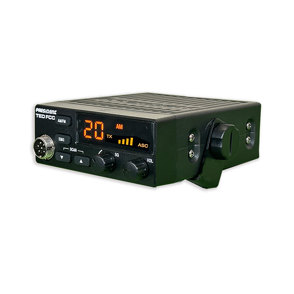 PRESIDENT TED FCC AM/FM – Radio CB Mobile 40 Canaux avec ASC Automatique