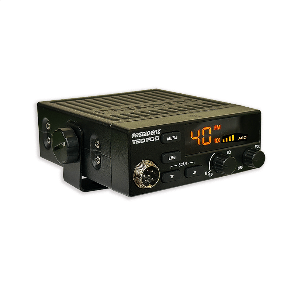 PRESIDENT TED FCC AM/FM – Radio CB Mobile 40 Canaux avec ASC Automatique