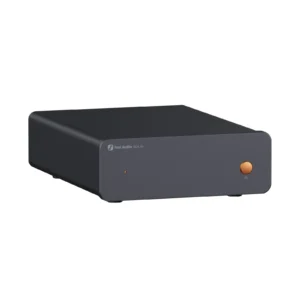 Fosi Audio Box X5 : préampli phono MM/MC compact avec 4 gains, égalisation RIAA précise, RCA et borne de terre.